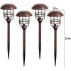 imageSOLPEX 4 Pack Solar Outdoor Lights Glass and Metal Path Lights High Lumen Output per LED for Landscape Lawn Patio Yard Garden