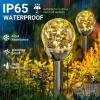 imageSOLPEX Solar Garden Lights Outdoor 3 Pack MultiColor ChangingampampWhite 2 Modes Solar Powered Glass Ball Garden Lights Waterproof for Patio DecorationWarm White