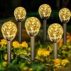 imageSOLPEX Solar Garden Lights Outdoor 3 Pack MultiColor ChangingampampWhite 2 Modes Solar Powered Glass Ball Garden Lights Waterproof for Patio DecorationWarm White