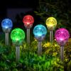 imageSOLPEX Solar Garden Lights Outdoor 3 Pack MultiColor ChangingampampWhite 2 Modes Solar Powered Glass Ball Garden Lights Waterproof for Patio DecorationMulticolor