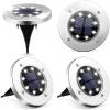 imageSOLPEX Solar Ground Lights 4 Pack Solar Lights Outdoor Waterproof 8 LED Solar Powered Landscape Lighting for Garden Yard Patio Pathway Driveway Walkway Cool White