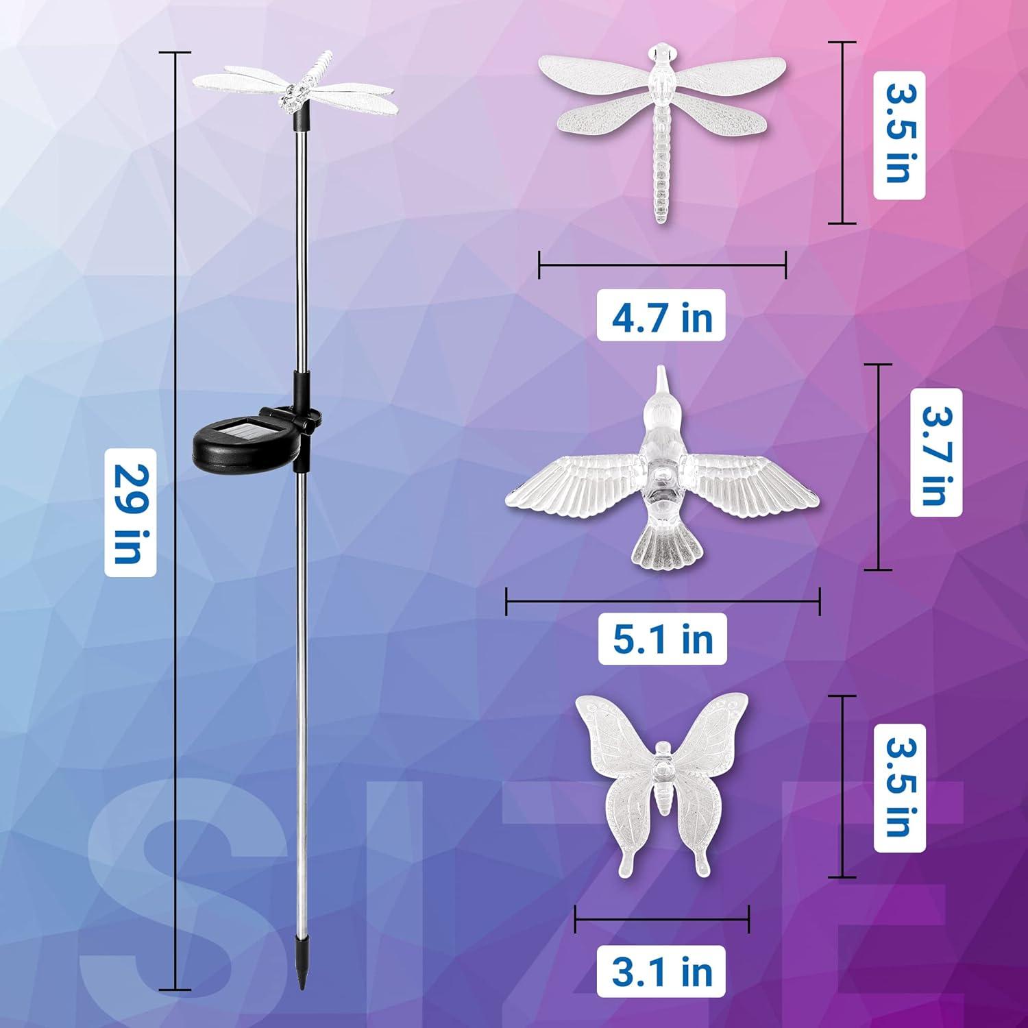 image:imageSOLPEX Solar Garden Lights 3 Pack Solar Butterfly Lights Yard Decorations MultiColor Changing LED Bird Light Stakes Yard Light for Garden Patio amp Lawn6