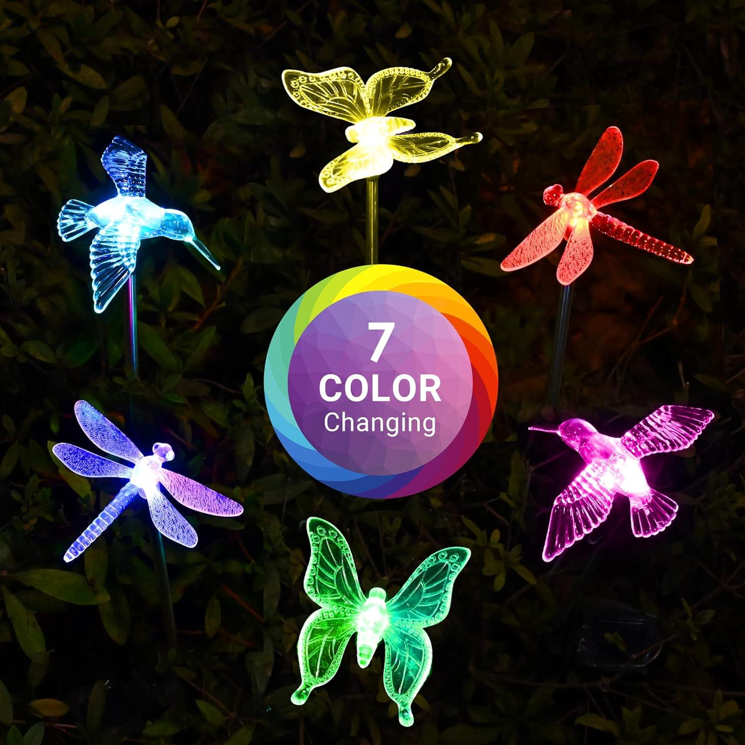 image:imageSOLPEX Solar Garden Lights 3 Pack Solar Butterfly Lights Yard Decorations MultiColor Changing LED Bird Light Stakes Yard Light for Garden Patio amp Lawn3