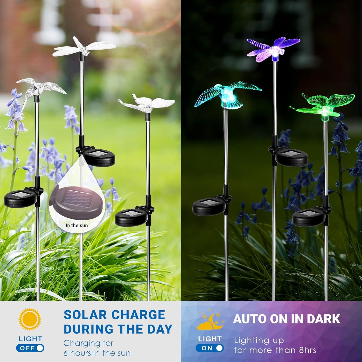 image:imageSOLPEX Solar Garden Lights 3 Pack Solar Butterfly Lights Yard Decorations MultiColor Changing LED Bird Light Stakes Yard Light for Garden Patio amp Lawn6