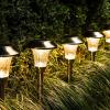 image:imageSOLPEX 8 Pack Solar Garden Lights Solar Lights Outdoor Waterproof Glass Stainless Steel Automatic Outdoor Solar Lights for Yard Lawn Patio Garden Path Walkway or DrivewayWarm White