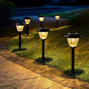 image:imageSOLPEX Solar Pathway Lights Outdoor 6 Pack Solar Powered Garden Lights Automatic Glass Metal Waterproof Solar Landscape Lights for Landscape Lawn Pathway Walkway and DrivewayWarm White